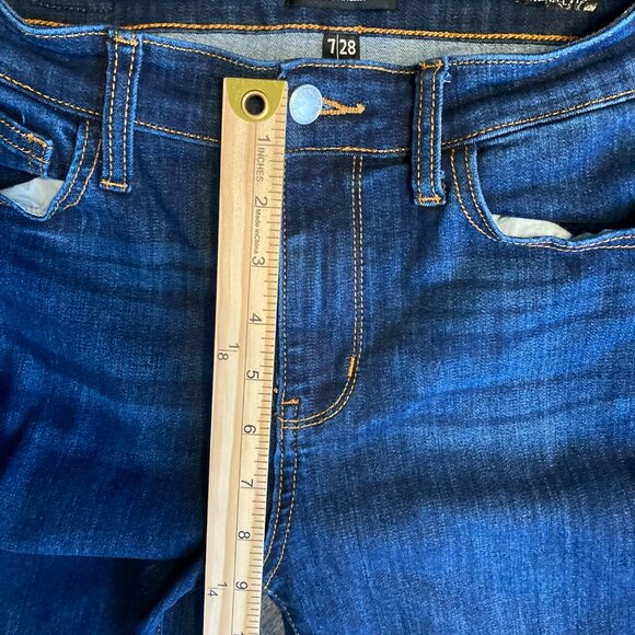 Judy Blue Mid Rise Raw Hem Skinny Jeans Women's 7/28 - Picture 4 of 6